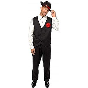 Amscan 9907058 - Volwassenen 1920's gangster man kostuum maat: standaard, zwart