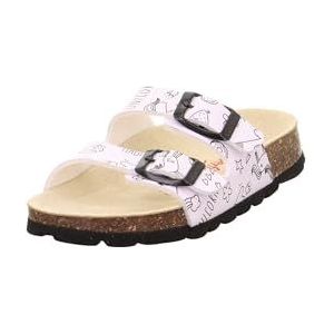 Superfit - 1-800111 - Pantoffels - Wit Zwart - Voor Meisjes - Met Voetbed