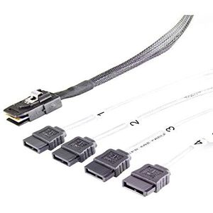 FANTEC SRC-mini SAS naar 4x SATA kabel (SAS SFF8087 naar 4x SATA, 6Gbits/s per poort, voor serverbehuizingen van de SRC-serie)