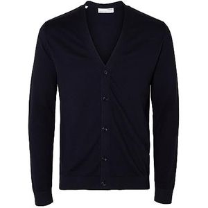 Selected Homme Heren Slhberg Ls Knit V-hals Cardigan Noos Vest Vest, Navy Blazer/Detail: melange, XXL