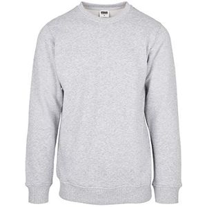 Urban Classics Heren sweater van biologisch katoen Organic Basic Crew sweatshirt, pullover voor mannen in vele kleuren, maten S - 5XL, grijs, S