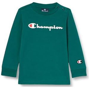 Champion Legacy American Classics TD-Logo L-s Crewneck shirt met lange mouwen kinderen, Groen Avt, 9 Maanden