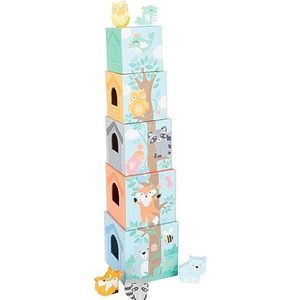 Small foot - Pastel stapeltoren met dieren - Houten speelgoed vanaf 1 jaar