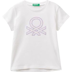 United Colors of Benetton T-shirt voor meisjes en meisjes, Wit, 1 jaar