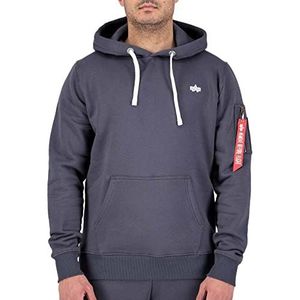 Alpha Industries Unisex EMB Hoody Sweat met capuchon voor heren Greyblack