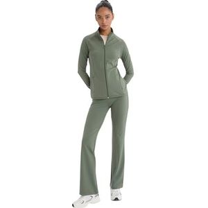 DeFacto Cargobroek voor dames, broek met zakken, brede pijpen, Kaki, M