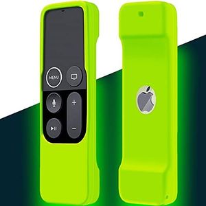 Beschermhoes Glow in The Dark compatibel met Apple TV Siri Remote 4K (5e) / 4e generatie, siliconen afstandsbediening cover skin sleeve houder groen