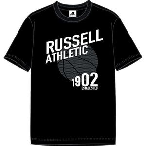 RUSSELL ATHLETIC Hoop-s/S Crewneck Tee T-shirt voor heren, zwart, S