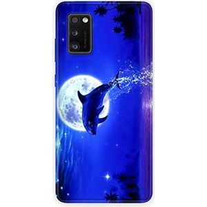 Beschermhoes voor Samsung Galaxy A41, motief: dolfijn maan