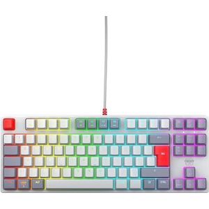 CHERRY XTRFY K4V2 TKL, Bedraad Gaming-Toetsenbord Zonder Numeriek Toetsenblok, UK Indeling (QWERTY), RGB-Verlichting, MX2A RED-Schakelaars, Retro