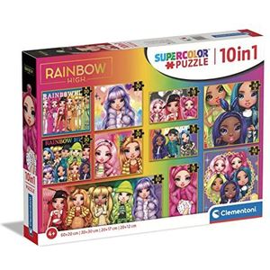 Clementoni 60 stuks Does not apply Supercolor Rainbow High, 10 verschillende afbeeldingen (3 18, 30, 2 48 en 1 60 stuks), puzzel voor kinderen van 4 jaar, Made in Italy, meerkleurig, medium, 20273