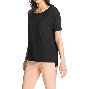 ESPRIT Dames T-shirt oversize, effen, zwart (black 001), M