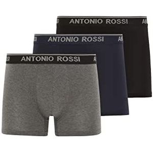 Antonio Rossi Boxerhipsters voor heren (Pack van 3) Shorts, Zwart, Grijs, Navy, S, Zwart, grijs, marine, S