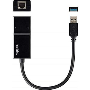 Belkin USB 3.0 Gigabit Ethernet-adapter (compatibel met Nintendo Switch) zwart