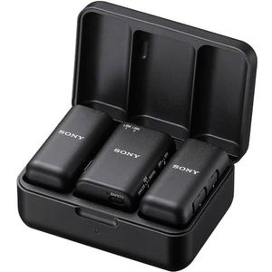 Sony ECM-W3 | draadloos microfoonsysteem voor twee microfoons voor streaming, podcast en vergaderingen, zwart