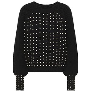 faina Gebreide trui voor dames, 11025486, zwart, XS/S