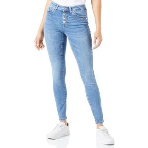 ONLY Onlblush Mw Button Rea DNM EXT Skinny jeansbroek voor dames, blauw (medium blue denim), (M) W x 32L