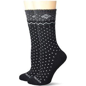 Columbia Women's Stripe&Dottie Wool Crew Socks-2 Pairs, 2Prs black, 4-10