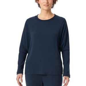 Schiesser Dames sweatshirt lange mouwen mix + Relax nachthemd, Nachtblauw_182057, 40