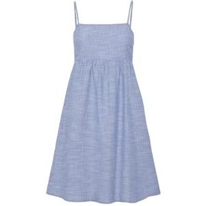 PIECES Pcapia damesjurk met korte strap, nautisch blauw/strepen: helder wit, M