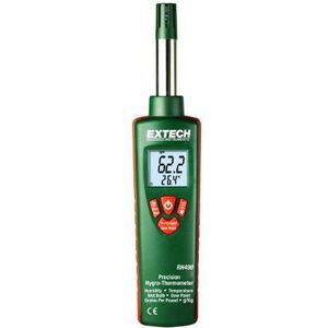 Extech RH490 Precisie-hygro-thermometer met weergave van 2 procent relatieve vochtigheidsnauwkeurigheid en GPP, 1 stuk