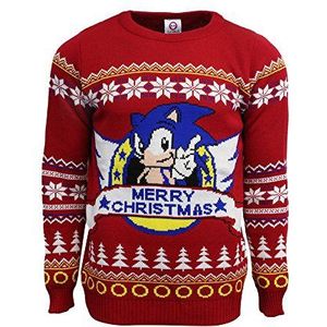 Officiële Sonic the Hedgehog Kersttruien, lelijke nieuwigheden voor mannen of vrouwen Xmas Jumper – Officieel gelicentieerd SEGA Unisex gebreide trui ontwerp