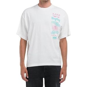 Replay Oversize T-shirt voor heren, 011, natuurlijk wit., M