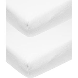 Meyco Baby Uni molton stretch hoeslaken juniorbed - 2-pack - white - 70x140/150cm