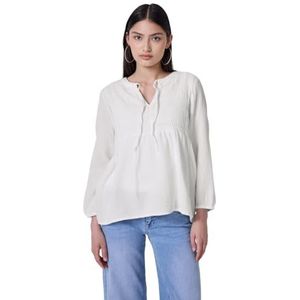 Street One Studio Dames Mousseline tuniek met borduursel in Wit, in size: 34