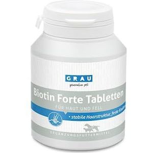 GRAU - het origineel - Biotine-Forte-Tablets, soepele vacht en sterke klauwen voor honden en katten, 1 verpakking (1 x 100 stuks), aanvullend diervoeder voor honden
