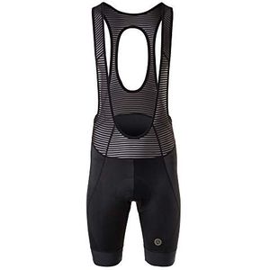 AGU Prime Bibshort II Essential Heren, Voorgevormde Multi-Panel Fietsbroek met Bretels voor Mannen met Green 95 Zeem, Elastische Band, Flatlocknaden - Zwart - L