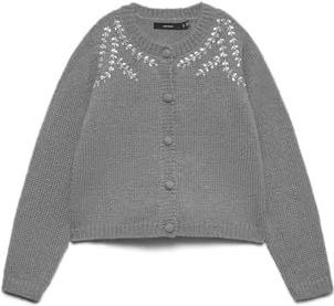 VERO MODA Gebreid vest 'VMTAMARA'  grijs gemêleerd