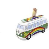 BRISA VW Collection Volkswagen T1 Bus Transporter Money Bank with Surf Board (1:18) - Peace