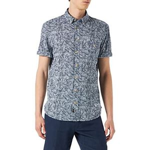 camel active Heren 409211/7S41 Overhemd, nachtblauw, M