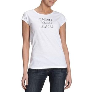 Calvin Klein Jeans Damesshirt/T-shirt, CWP63L JY6R6, wit (001 wit), 40/42 NL