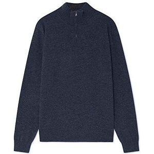 Hackett London Wool Cash Mix Hzip Pullover voor heren, blauw (Dk Navy 5ez), XXL