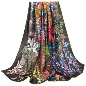 ANDANTINO 100% zijden sjaal 109 cm grote vierkante lichtgewicht hoofddoek en sjaal - vrouwen haarwraps - met cadeau verpakt, L