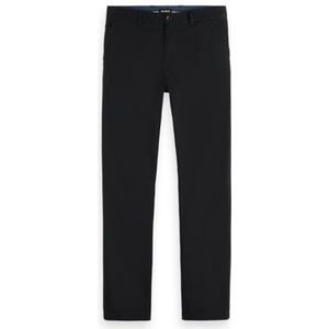 Scotch & Soda Core-Stuart-stretch katoenen chinobroek voor heren, zwart, 34W / 30L