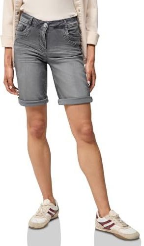 Cecil - Scarlett - Zomerbroek - Mid Grey Used Wash - Five-Pocket Style