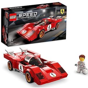 LEGO 76906 Speed Champions 1970 Ferrari 512 M Sports Red Race Car Speelgoed, collectible bouwbare modelbouwset met racebestuurder minifiguur