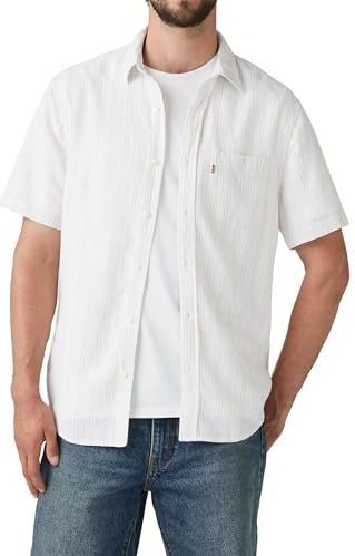 Levi's® - Vrijetijdsoverhemd - Korte Mouwen - Mix van Linnen en Viscose - Regular Fit