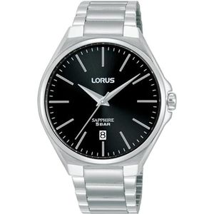 Lorus Heren analoog kwarts horloge met roestvrijstalen armband RS945DX9, zilver.