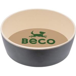 Beco Hondenkom - Voedsel en Water Kom, Bamboe, Kustgrijs, (Groot, 18,5cm Diameter)