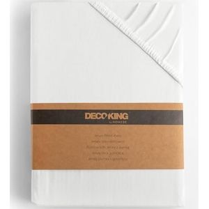 DecoKing - Amber - Hoeslaken - Wit - 100% Gekamd Katoen - Oeko-Tex Standard 100