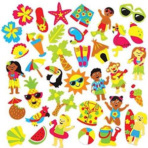 Baker Ross Tropisch Strand Stickers van Foam (12 stuks) Knutselspullen en Stickers voor Kinderen