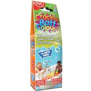 Crackle Baff van Zimpli Kids, 3 badpakketten, maakt je water op magische wijze kraken, pop en verandert van kleur, perfecte verjaardagscadeaus voor kinderen, sensorisch en rommelig badspeelgoed