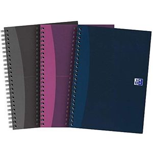 Oxford My Notes A5 notitieboek, hardcover, draadgebonden, gevoerd, 140 pagina's in verschillende kleuren (Pack van 3)
