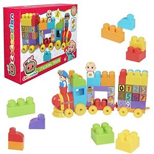 CoComelon, Treinset met 2 figuren, 40 delen, bouwstenen, speelgoed voor kinderen vanaf 18 maanden, GIOCHI PREZIOSI, CCM07