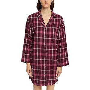 ESPRIT Bodywear Dames Flannel Check 2 SUS Nightshirt Nachthemd, Bordeaux RED 3, 38
