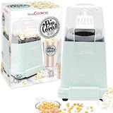 ScrapCooking - Pop Corn Factory – elektrische popcornmachine – klaar in 1 min 30 – zonder olie of vet – retro apparaat voor feestjes verjaardag cadeau – watergroen – 3898